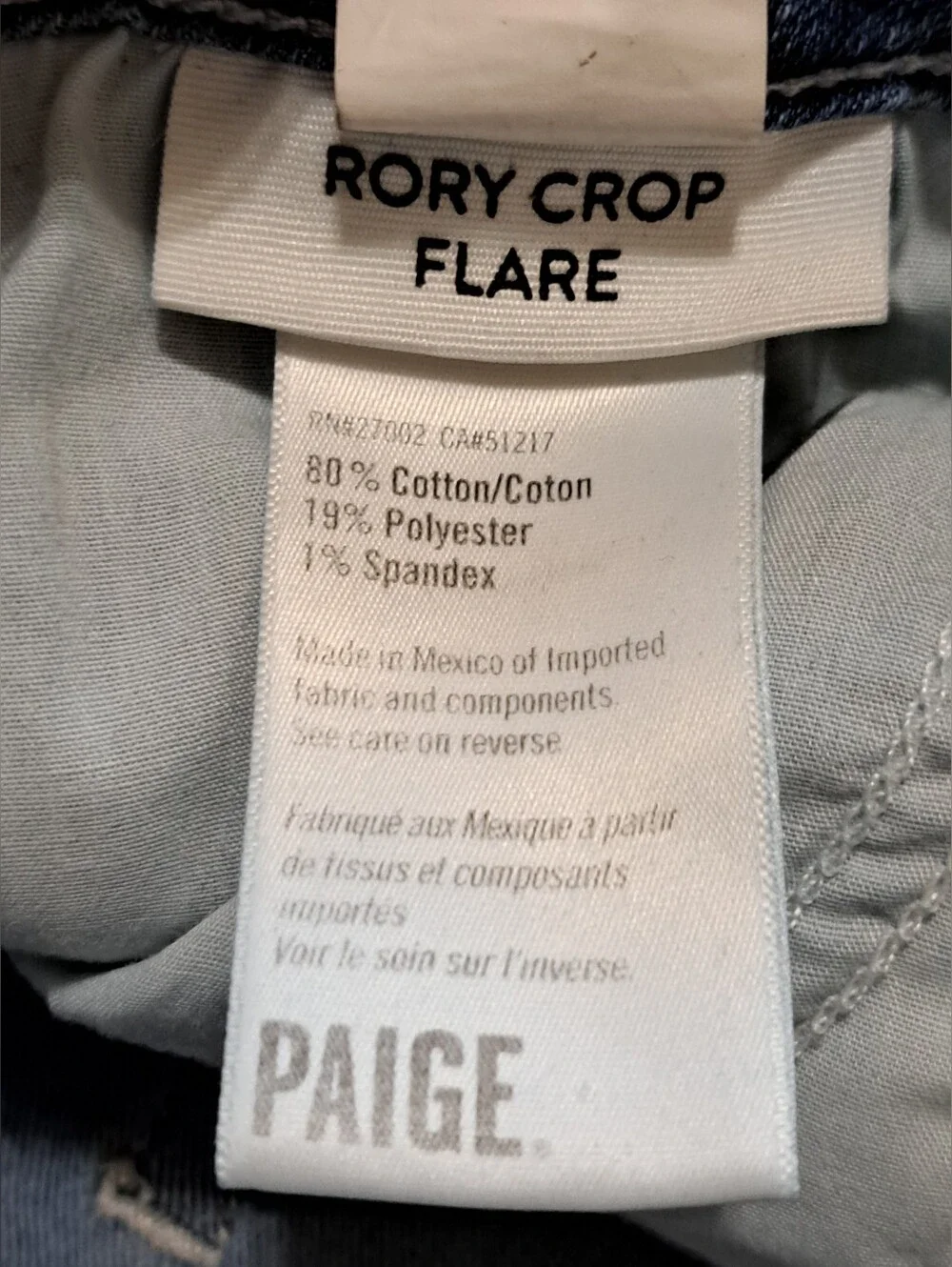 Paige Rory Crop Flare Jeans Raw Hem size 25